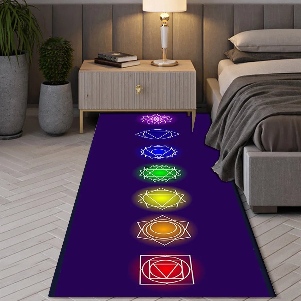 Indian Bohemian Seven Chakras Carpet Mandala Yoga Meditation Anti-slip Rugs