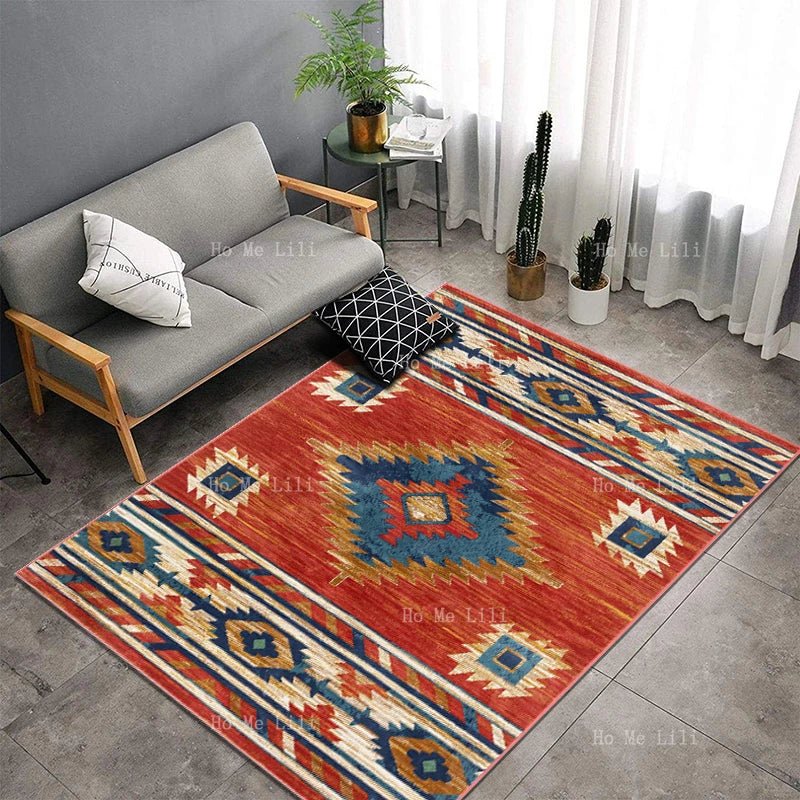 Indian Feathers Bohemian Southwestern Traditional Medallion Area Rugs