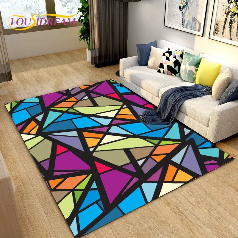 3D Abstract Geometric Visual Illusion Area Rug - Modern Inspired