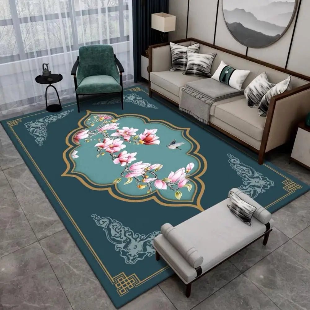 Traditional Crystal Velvet Tea Room Rugs - Chinese Style