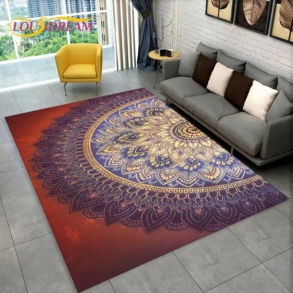 Bohemian style geometric design Area Rug for living room