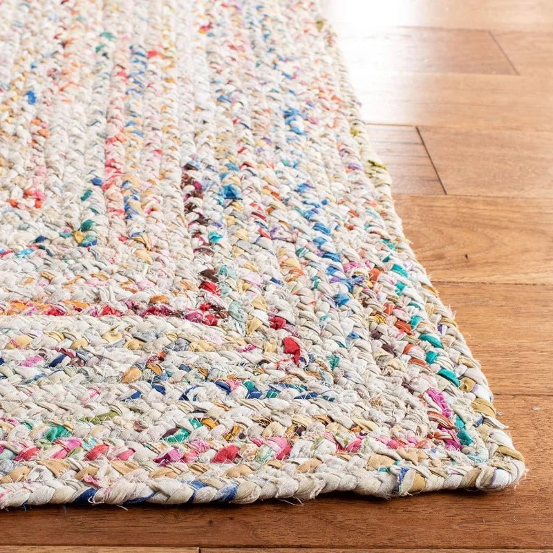 Handmade Boho Reversible Cotton Area Rug - Premium Handwoven