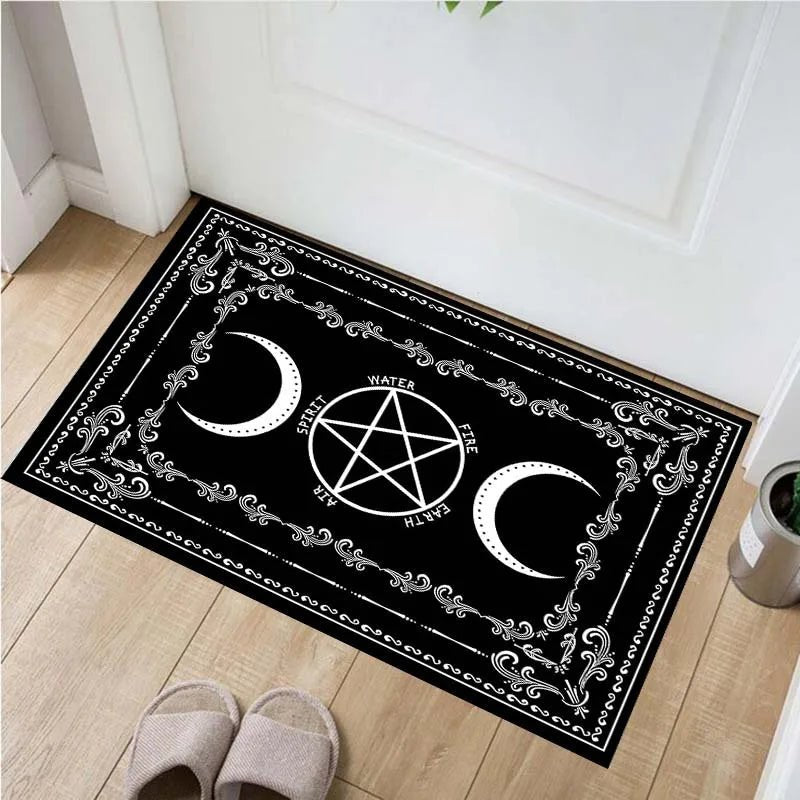 Witch Sun Moon Pentagram Altar Carpet for Living Room - 100% Polyester