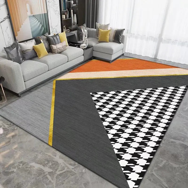 Light Luxury Geometric Fleece Fabric Area Rug - Home Decor