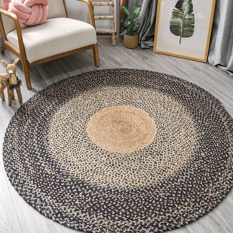 Livingroom Carpet Wear Resistant Durable Natural Jute - Rectangle Wilton Design