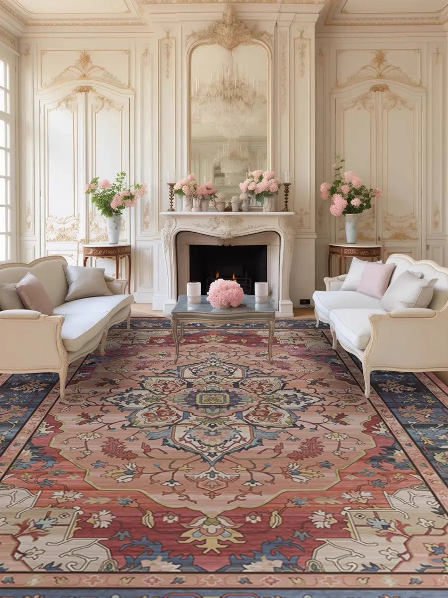 Exquisite American Vintage Crystal Velvet Large Area Living Room Rug