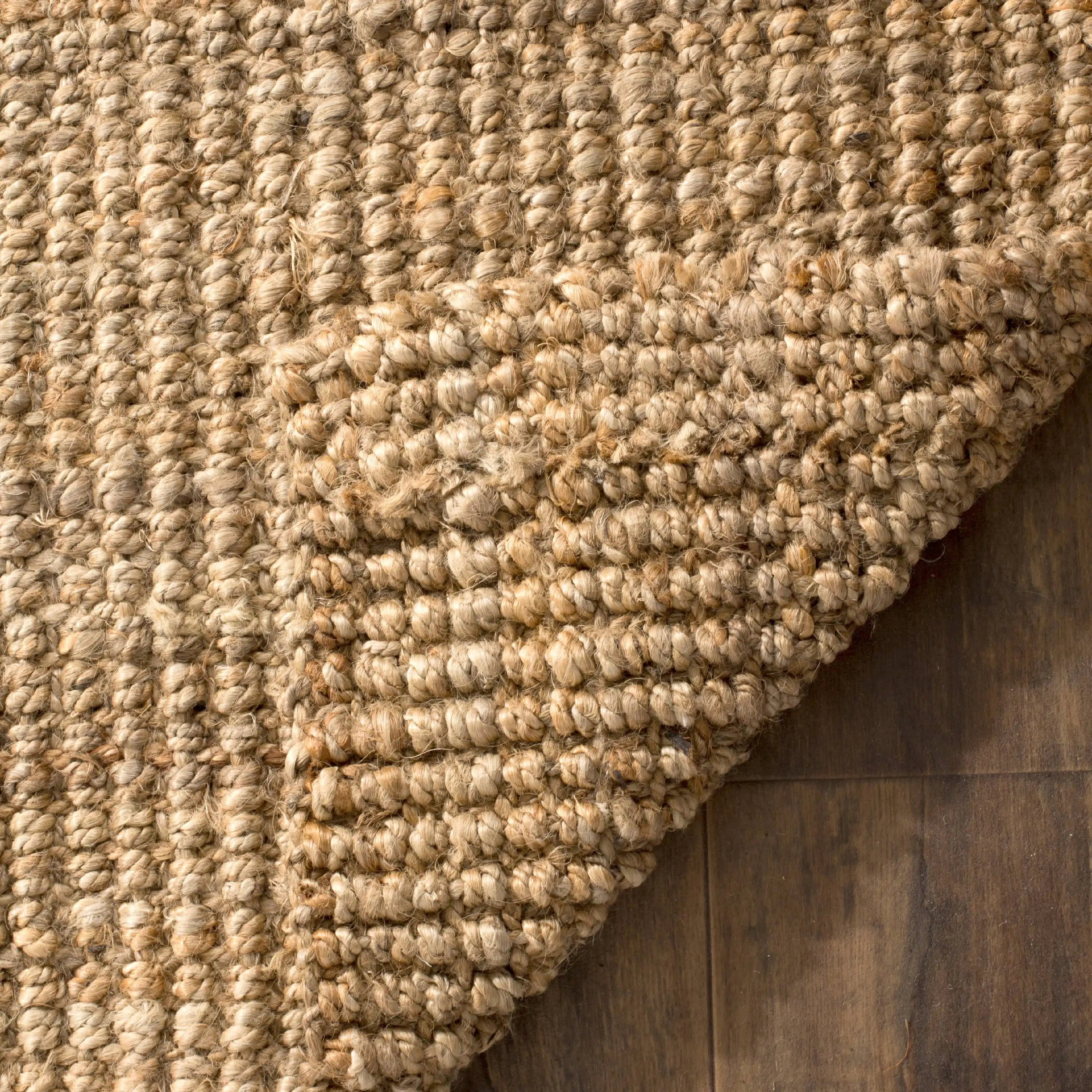 Natural Fiber Delmar Braided Jute Area Rug, Natural, 3' x 3' Round