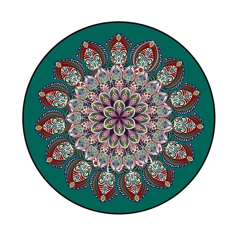 Bohemia Mandala Round Carpet For Living Room - Geometric Ethnic Style