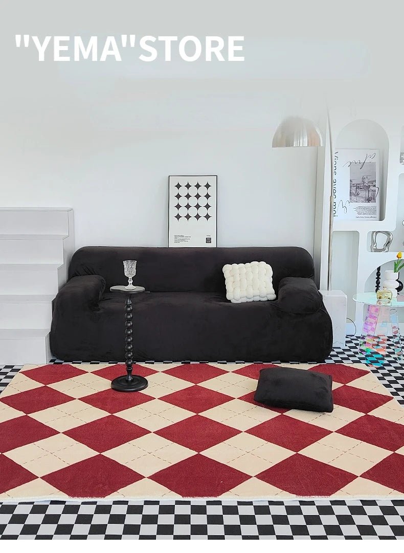 Classic Fashion Checkerboard Easy Care Living Room Rug