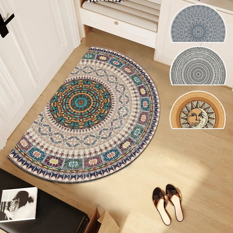 Semicircle Retro  Bedroom Bedside & Hallway Room Rugs