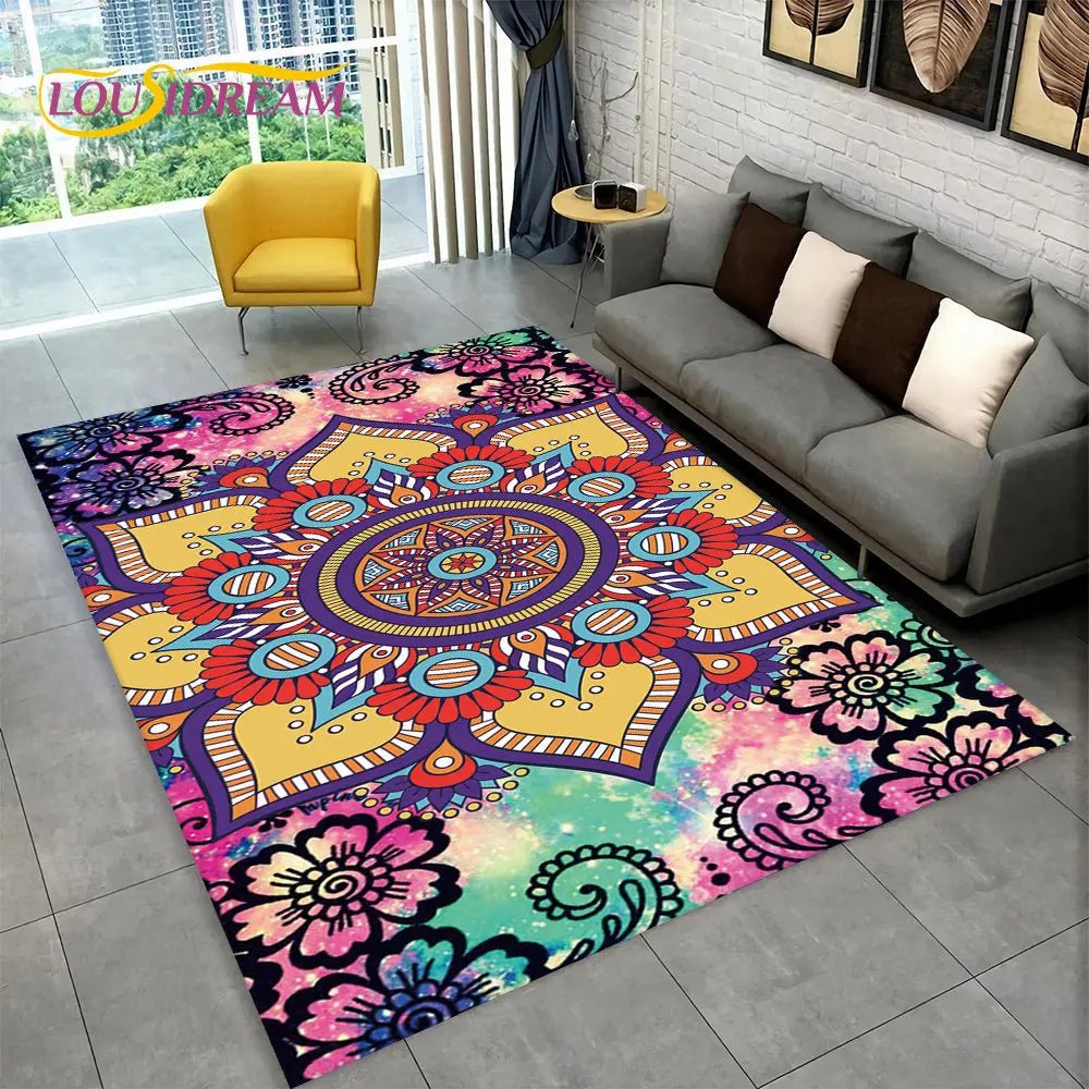 Bohemian style geometric design Area Rug for living room