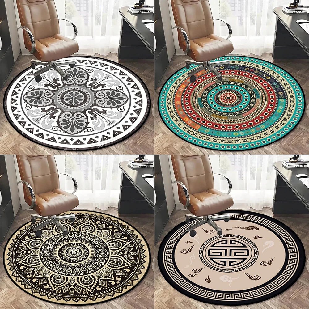 Vintage Round Rug For Living room decoration - non slip & washable