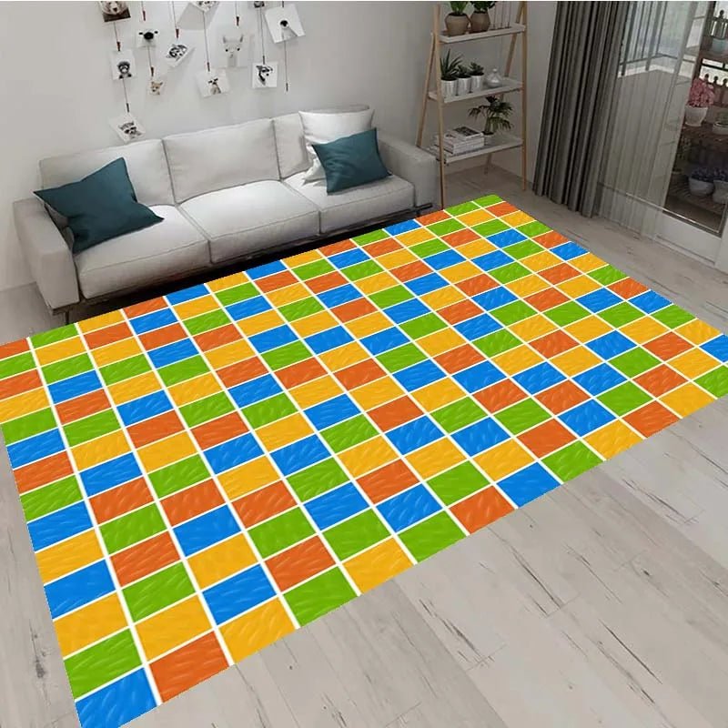 3D Colorful Geometric Block Toys Area Rugs