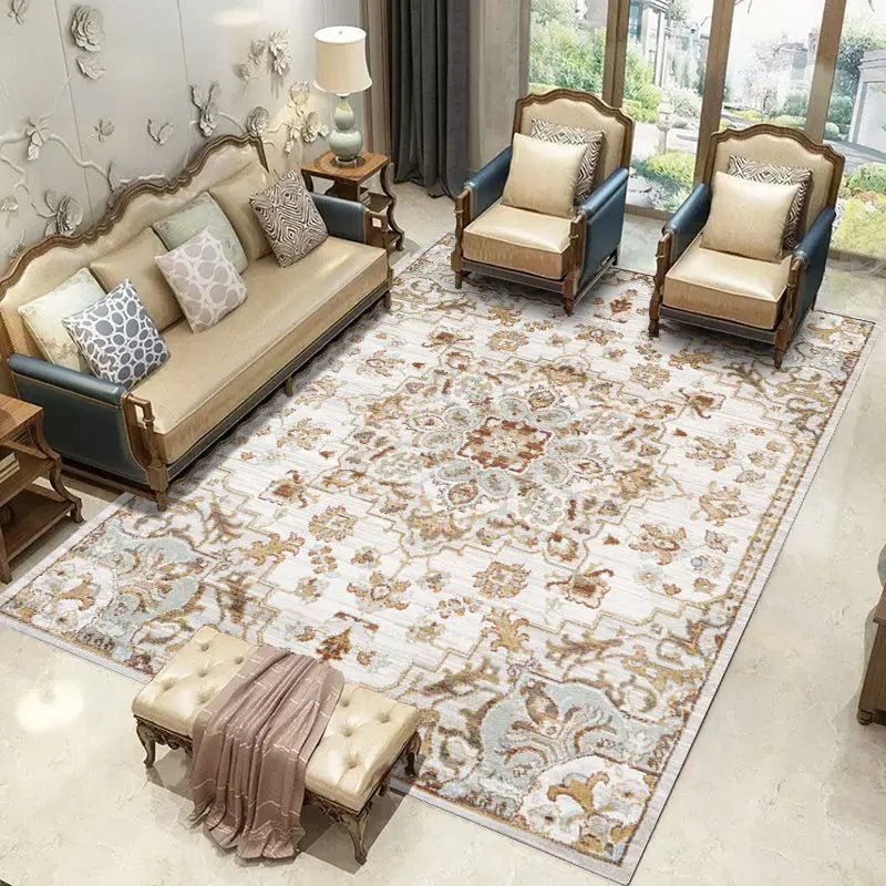 100% Polyester Retro Carpets for Living Room - Persian Moroccan Decoration