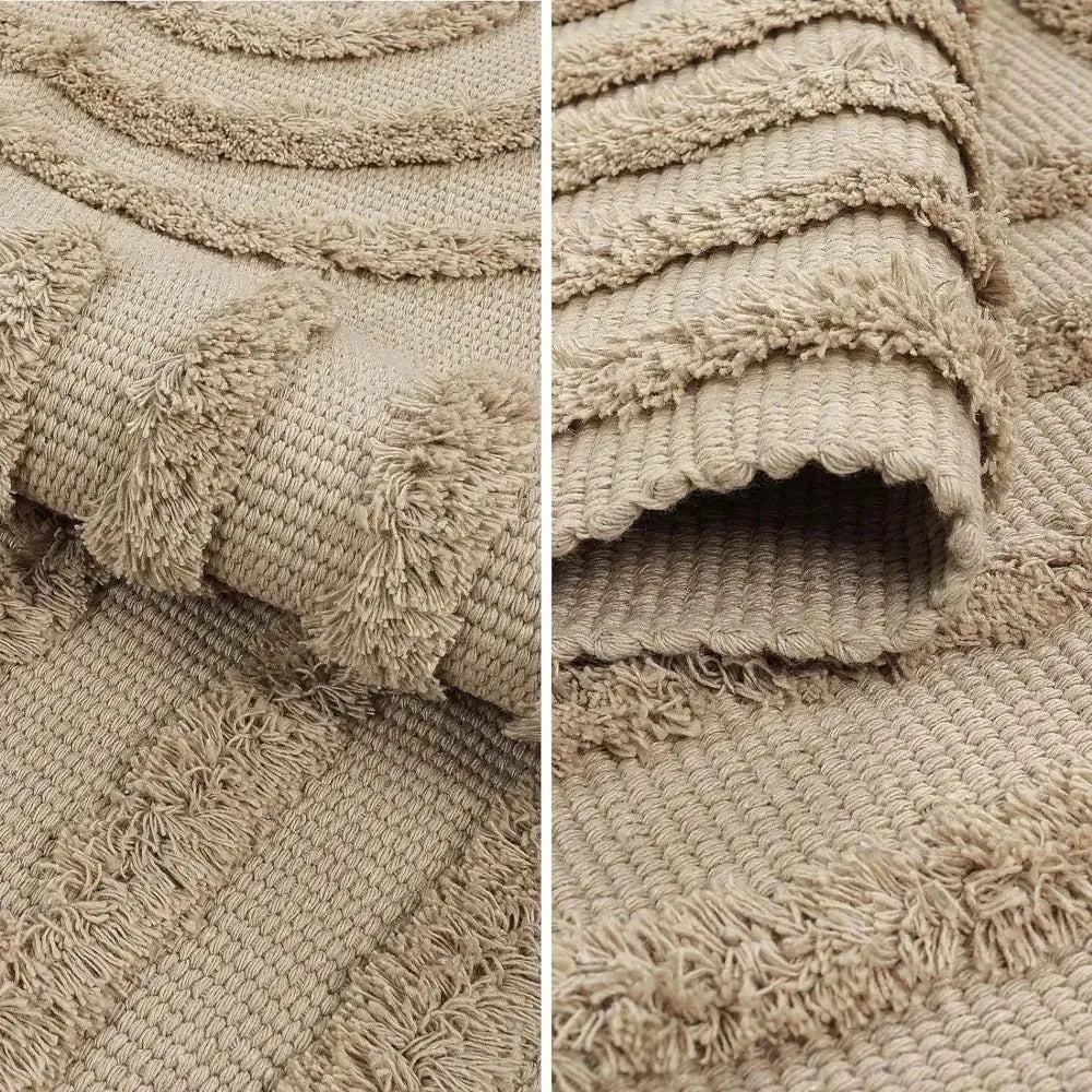 Cotton Braided Bedroom Rug - Machine Washable Minimalist Style