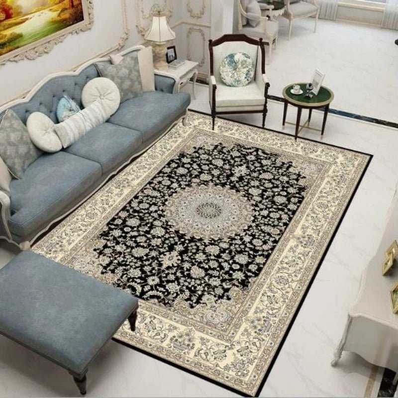 100% Polyester Retro Carpets for Living Room - Persian Moroccan Decoration