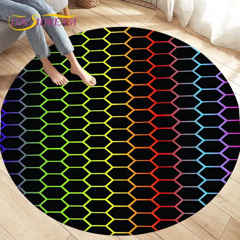 3D Abstract Geometric Visual Illusion Area Rug - Home Decor