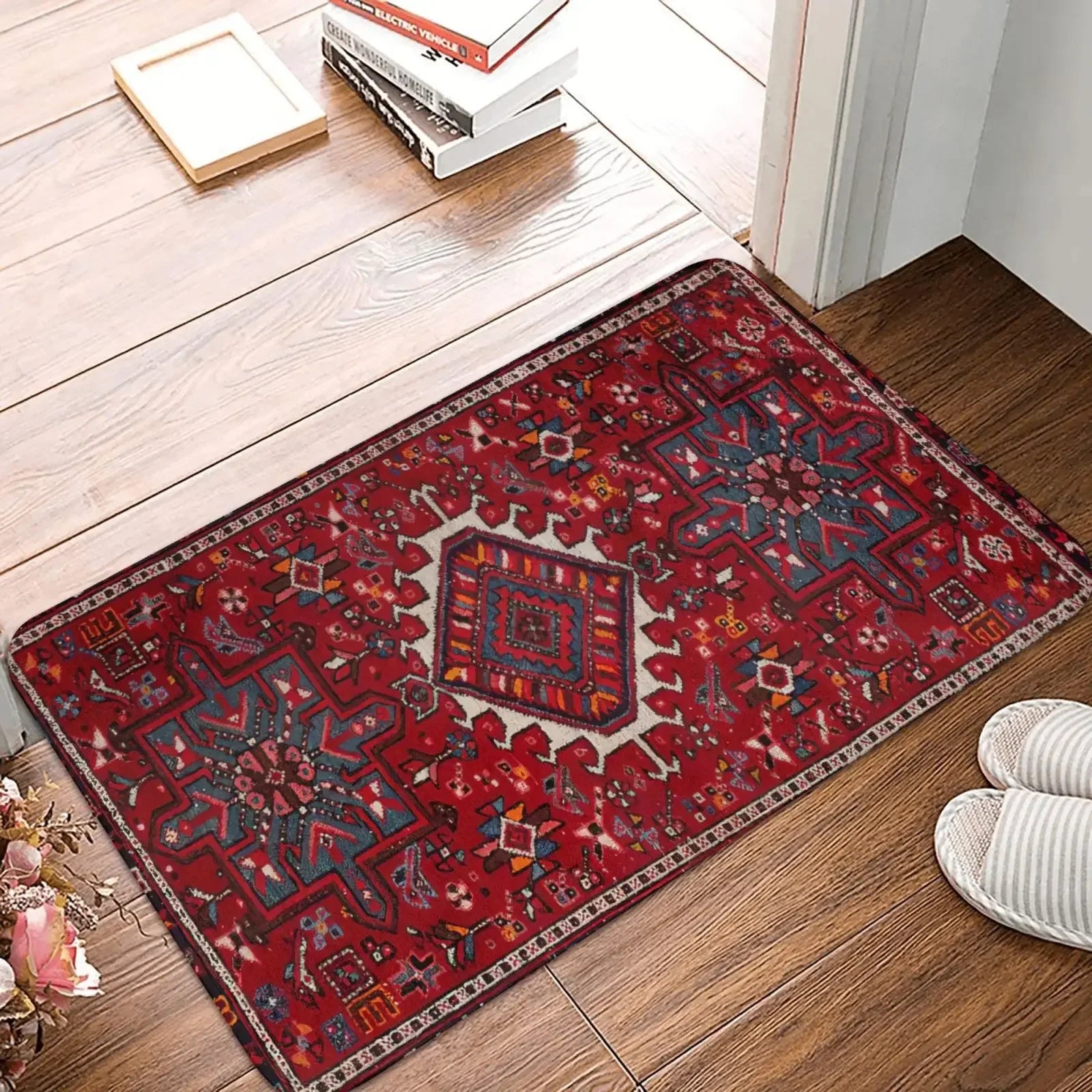 Moroccan Ethnic Decorative Bathroom Small Rugs - Braided Polyester Fiber