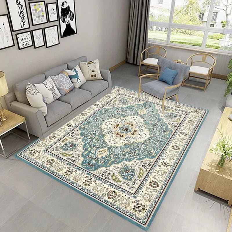 Traditional Bohemian Palace Flower Light Green European Standard Area Rugs