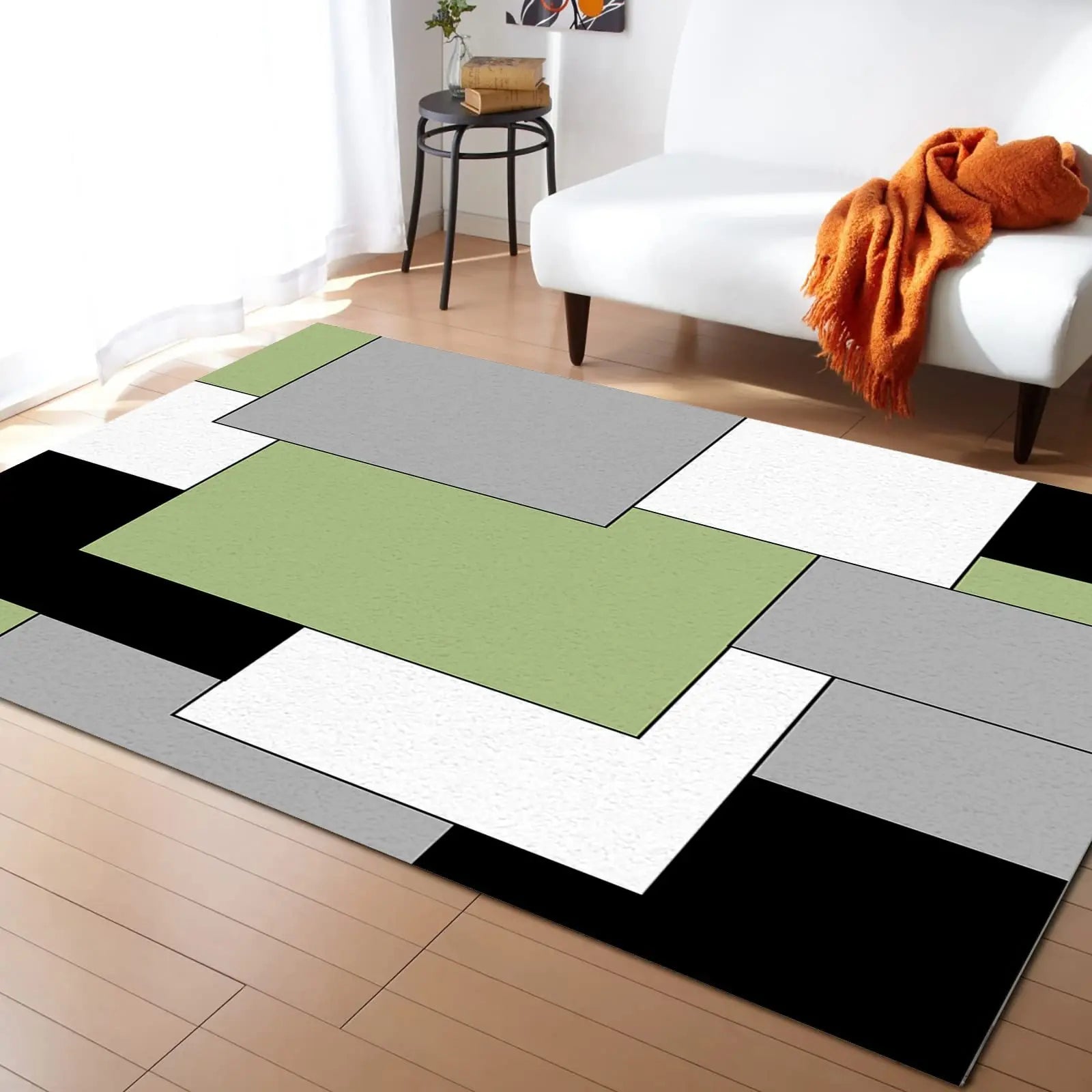 Abstract Geometric Area Rugs Indoor Non-Slip Rectangle Rug