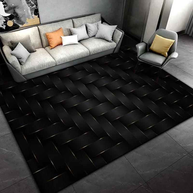 modern Style Black Living Room Bedroom Sofa Doormat Decoration