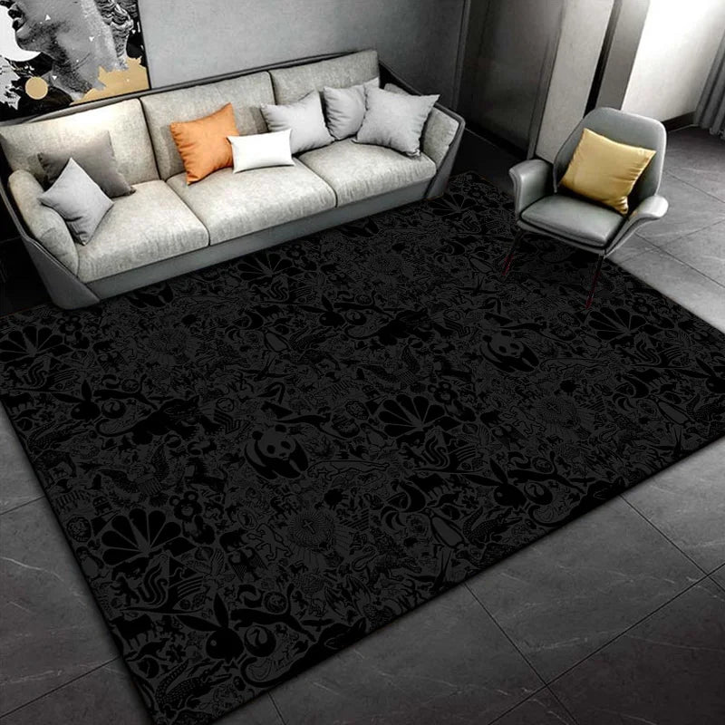 modern Style Black Living Room Bedroom Sofa Doormat Decoration