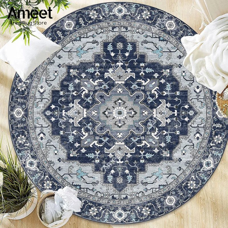 bohemian style Moroccan Living room  Washable Round Rug