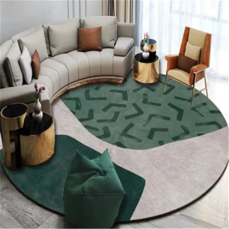 Nordic Geometric Round Carpets for Living Room - Washable Square Rugs