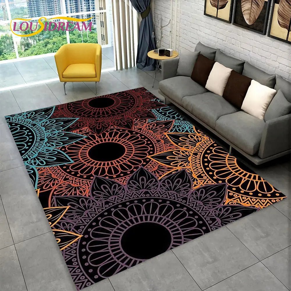 Bohemian style geometric design Area Rug for living room