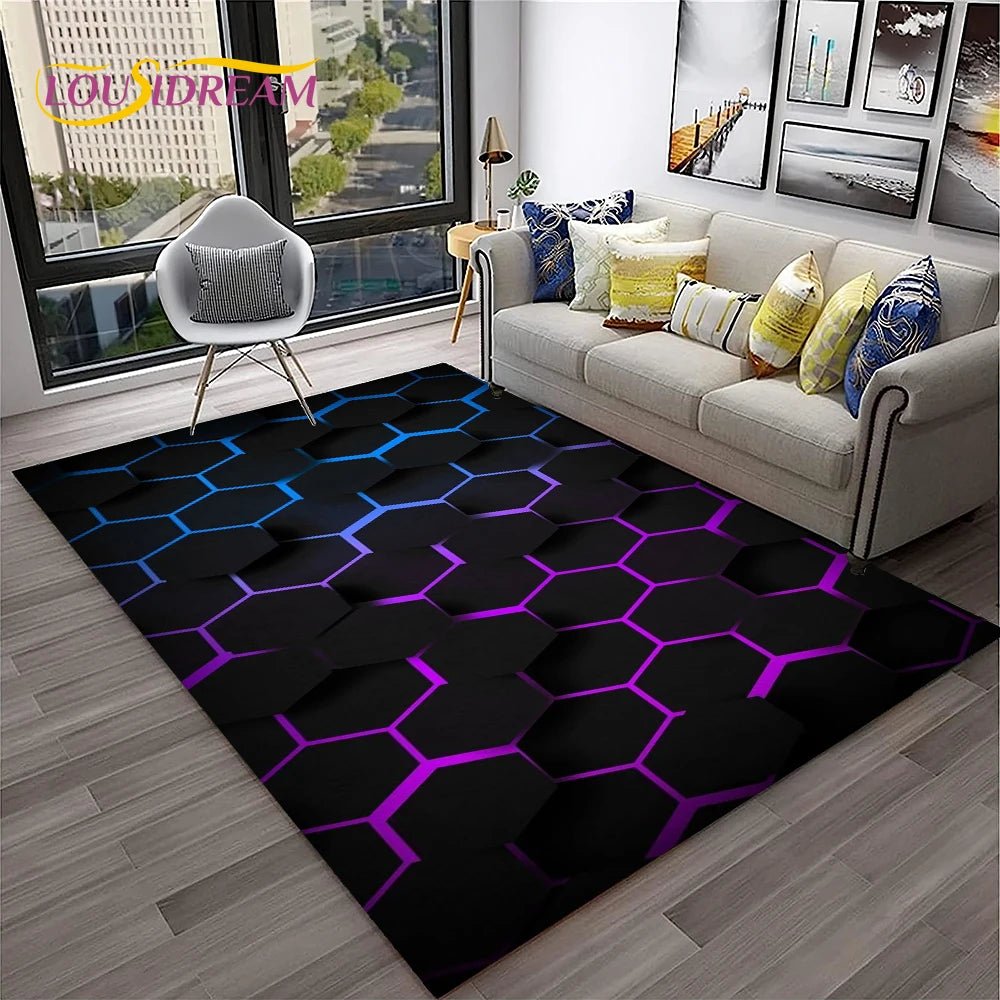 Simple Metal Mesh Geometric Luxury Carpet Rug for Home Living Room