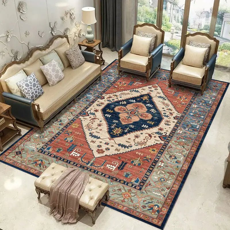 100% Polyester Retro Carpets for Living Room - Persian Moroccan Decoration