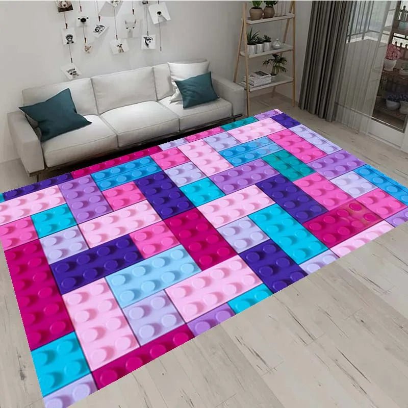 3D Colorful Geometric Block Toys Area Rugs