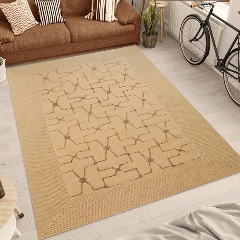 Living Room Carpet Natural Jute Traditional Hand Knitting Home Decoration Printed Rug