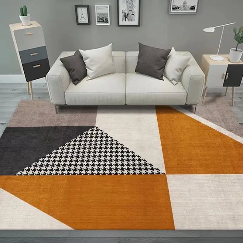 Soft Orange Living Room Washable Cloakroom Floor Large Area Rugs - Home Decor