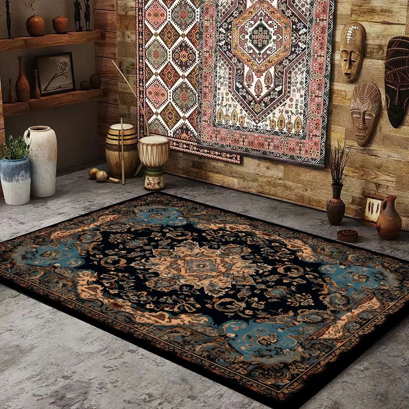 Persian Design Rugs for Living Room - Washable Bedroom Decor Carpet