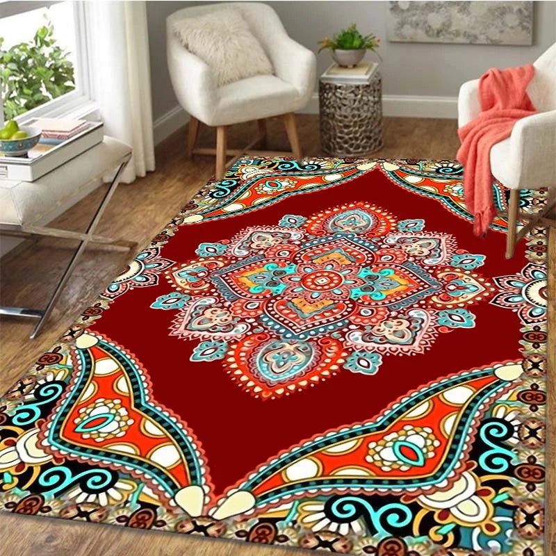 Carpets Persian Vintage Carpet for Bedroom - Non-Slip Area Rugs