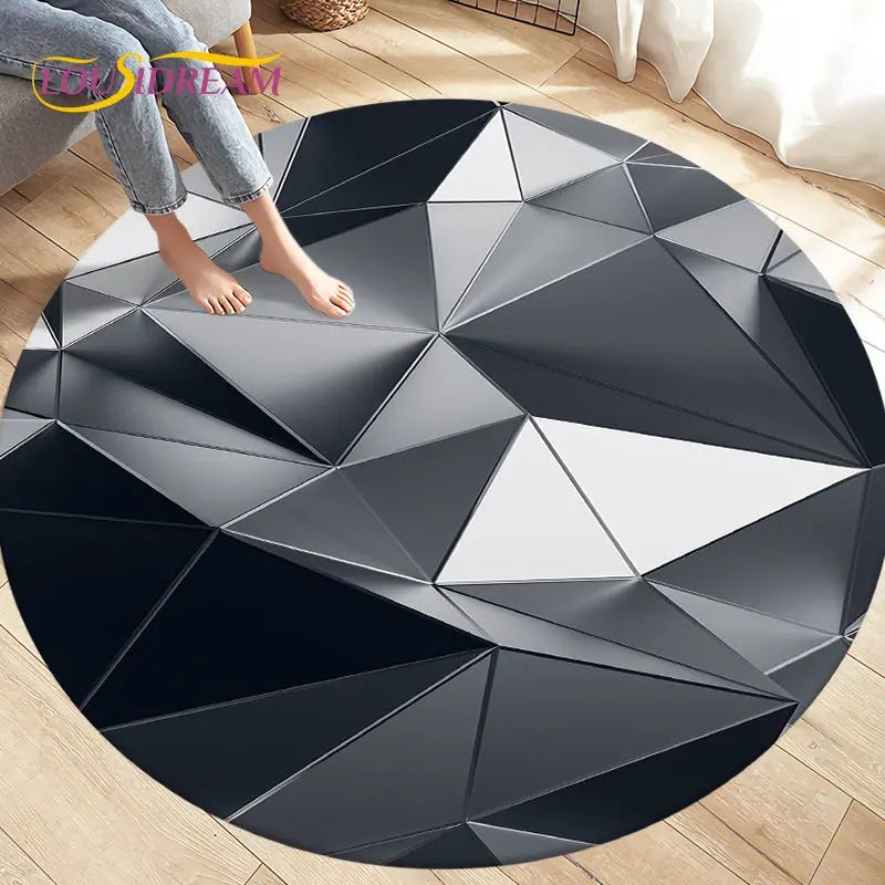 3D Abstract Geometric Visual Illusion Area Rug - Home Decor