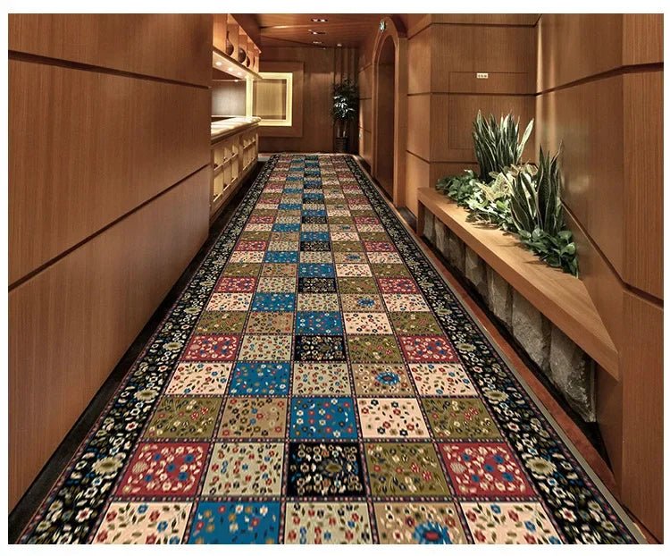 Bohemian Style Hallway Long Rugs for Hotel Corridor Wedding Area