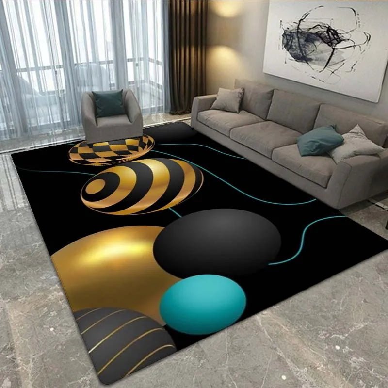 3D Vortex Illusion Abstract Geometric Optical Rugs - Non Slip & Modern