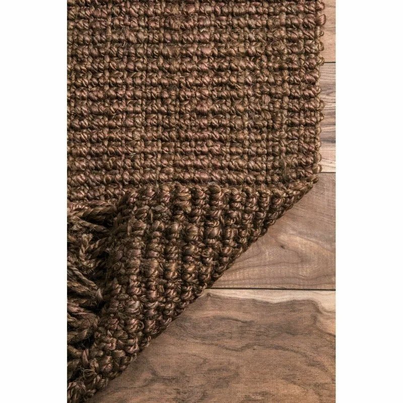 Jute Carpet Mat Natural Rectangle Chunky Loop Runner Rug