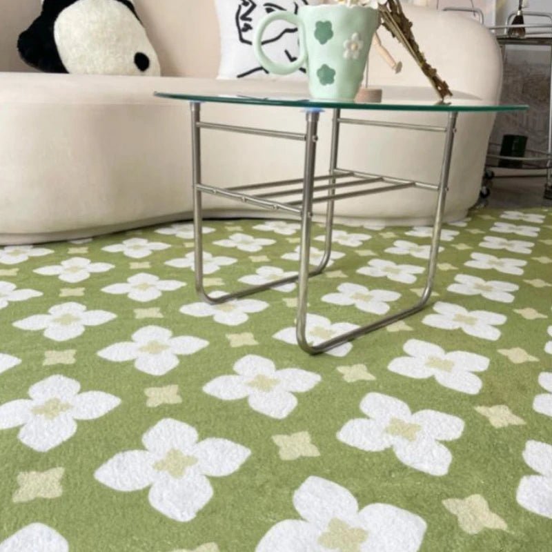 Classical Flower Pattern Living Room Carpets - Cute Minimalist Cloakroom Rug