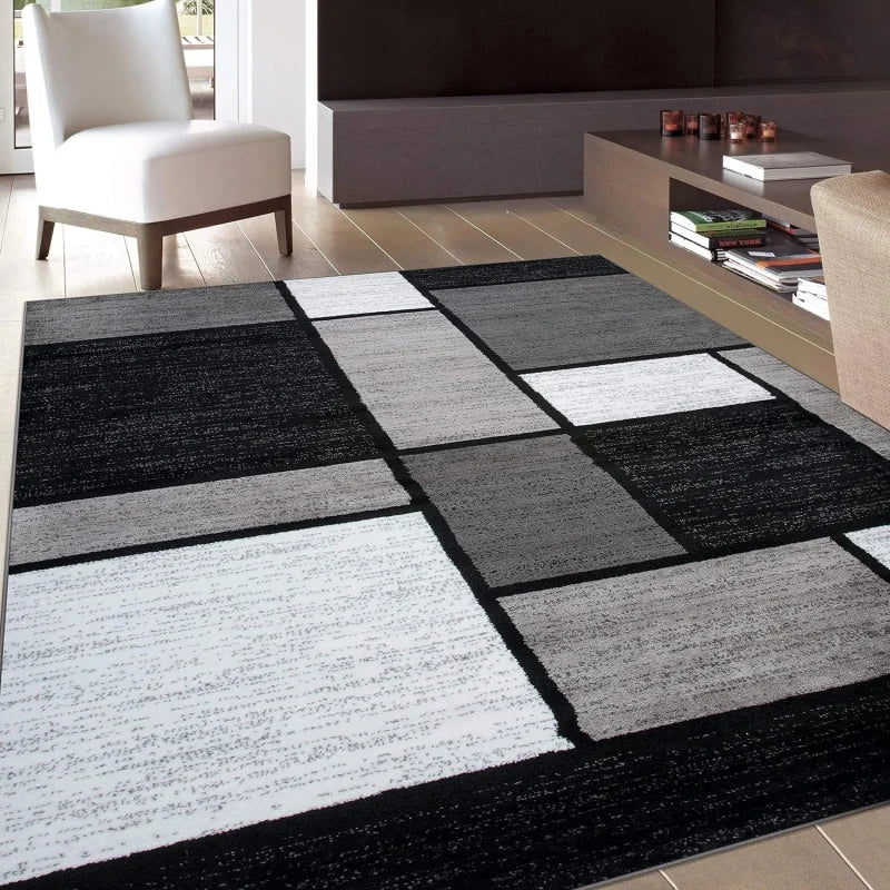 Contemporary Modern Box Style Non Shedding Home Office Rugs