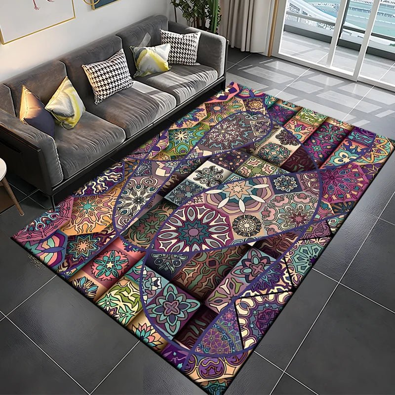 Mandala Geometric Flower Print  Event Area Rugs