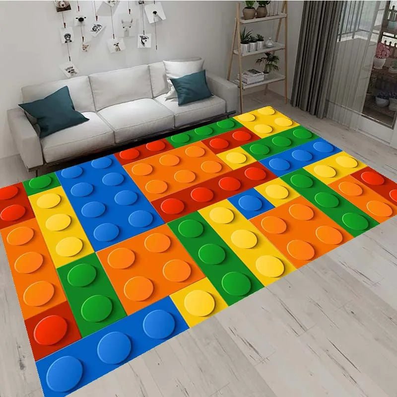 3D Colorful Geometric Block Toys Area Rugs