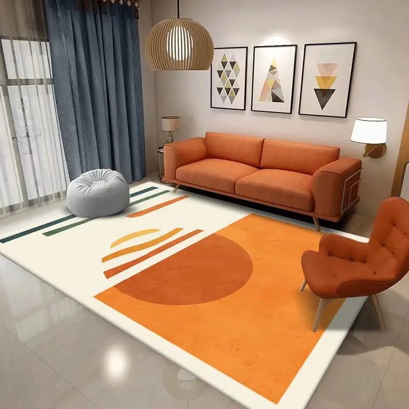 Easy Care Abstract Modern Minimalist Rugs for Bedroom