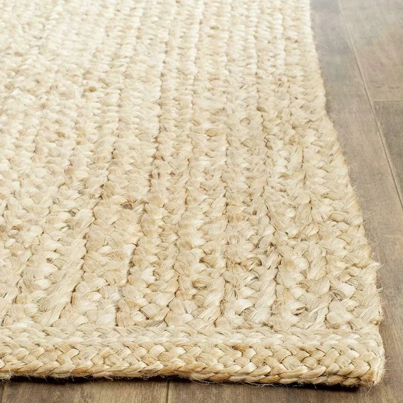 Natural Braided Jute Rug  Reversible Modern Living Area Outdoor Rugs