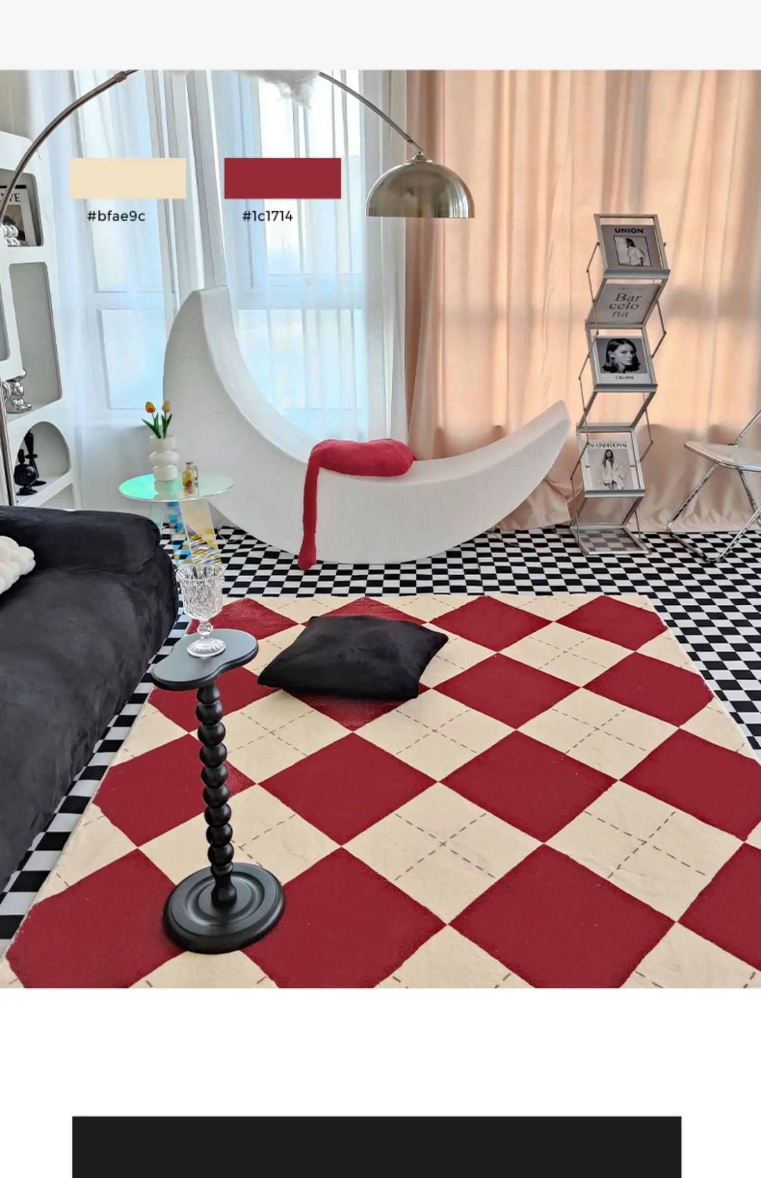 Classic Fashion Checkerboard Easy Care Living Room Rug