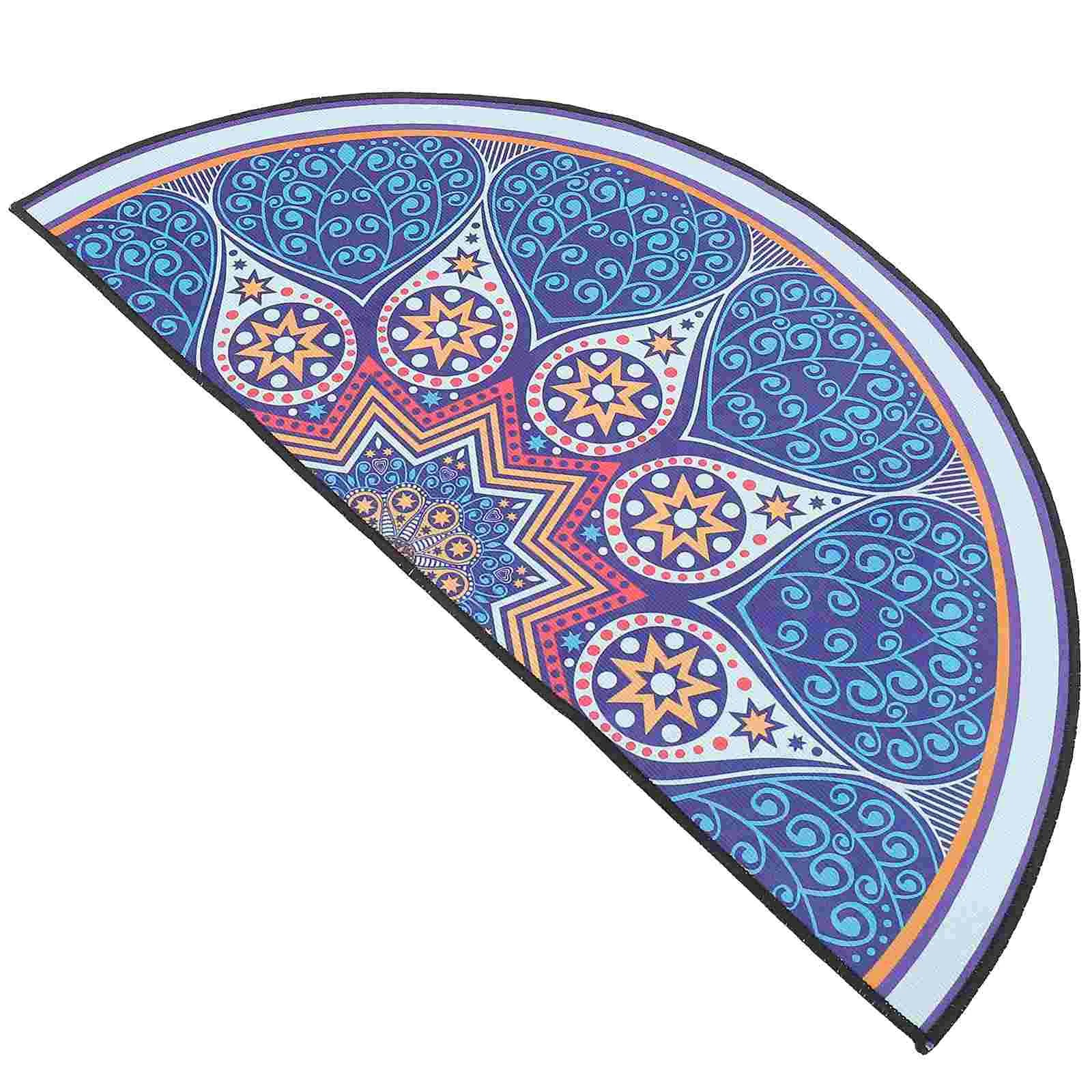 Bohemian Style Mandala-patterned Half Round Rug