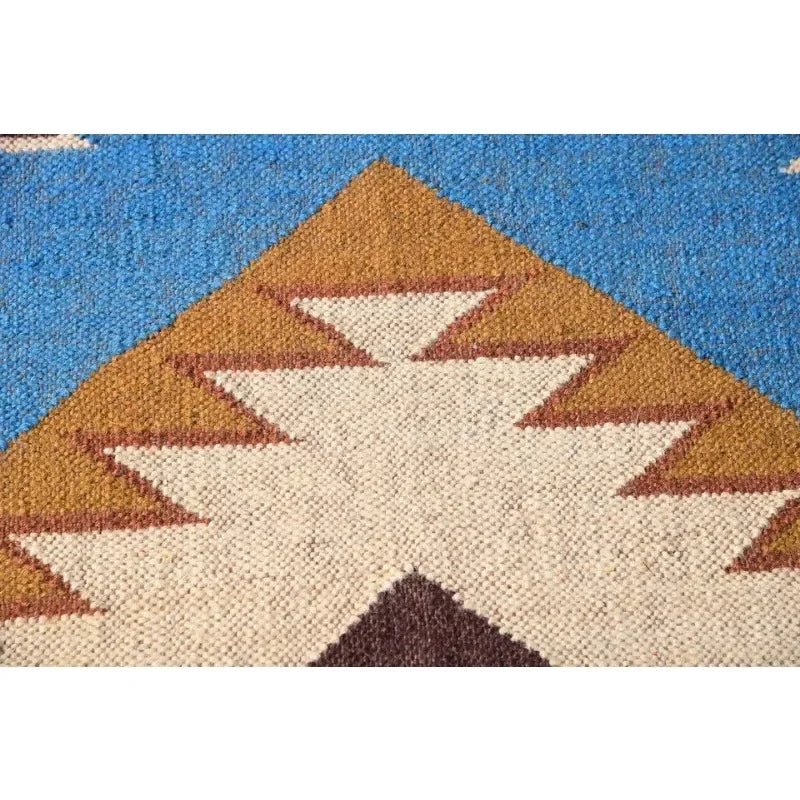 Kilim Rugs Natural Handwoven Wool Jute Rug - Rectangle Tibetan Design