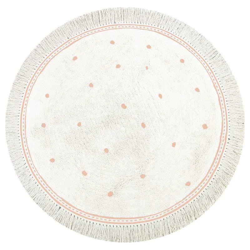 Cute Round Bedroom Rug For Kids Room - Machine Washable